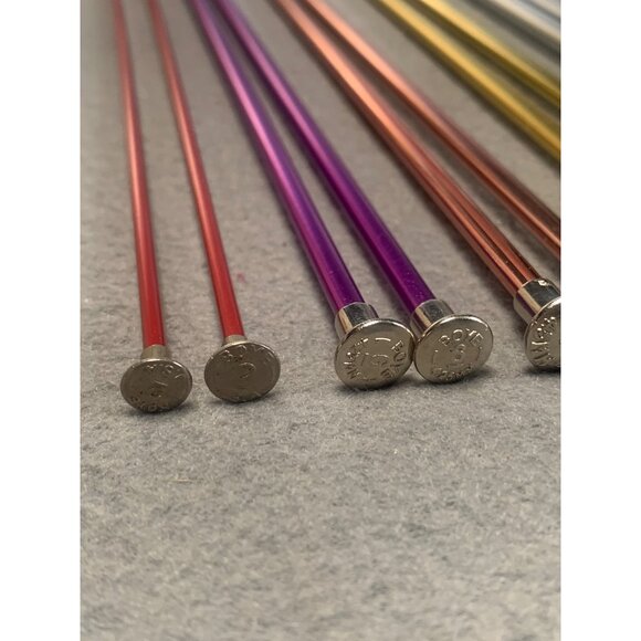 Set of 6 Aluminum Knitting Needles Sizes 2, 6, 7, 8, 10, 11 - Picture 2 of 7